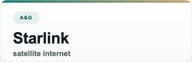 Starlink — supported by A & G